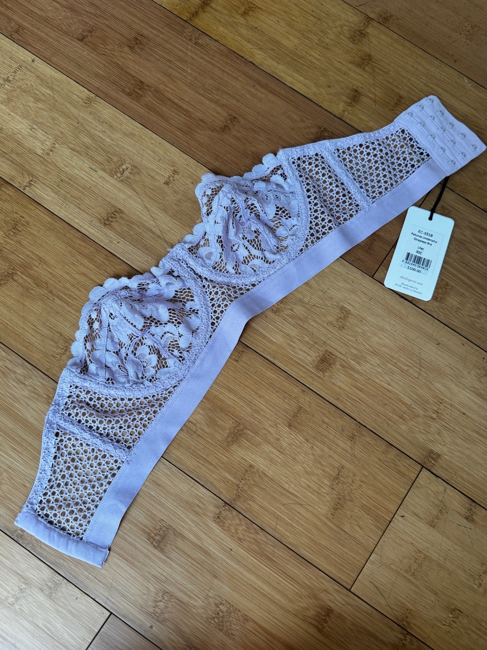 ELSE Petunia underwire strapless lace bra in lilac